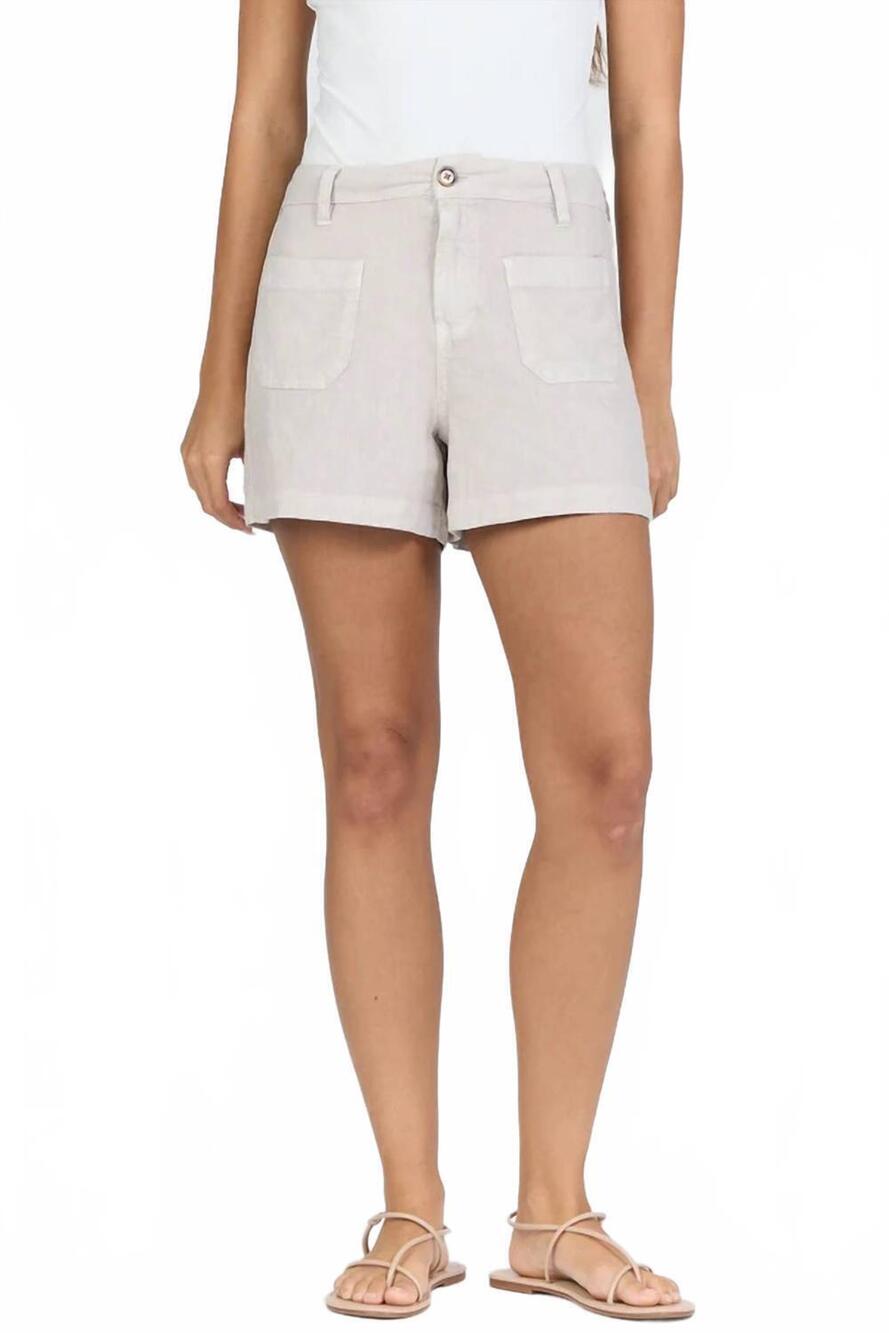 NEW DEAR JOHN DENIM carlise high rise patch pocket short in stone